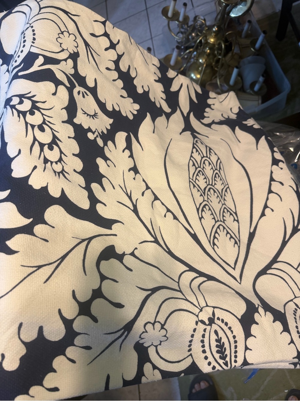 Navy and White Botanical Decorative 4 Pillow Cover